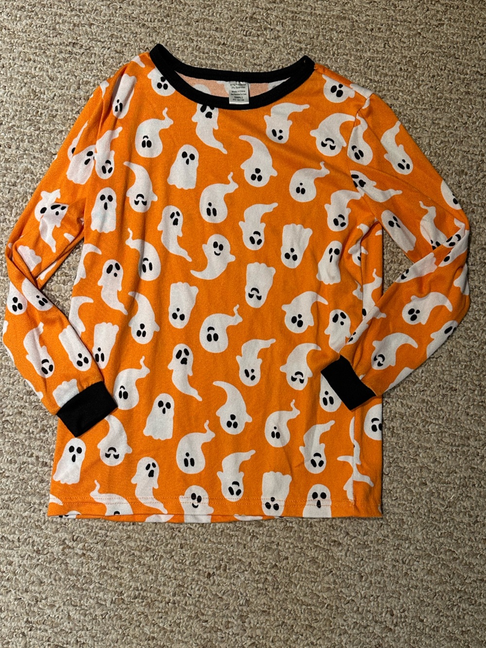 Halloween Ghost Print Long Sleeve Top